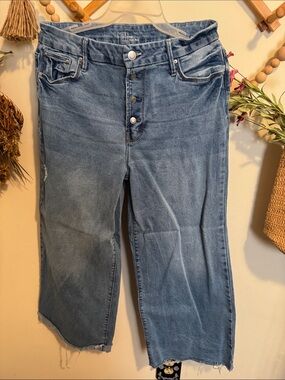 Time and Tru Light Blue Ankle Crop Button-Fly Jeans